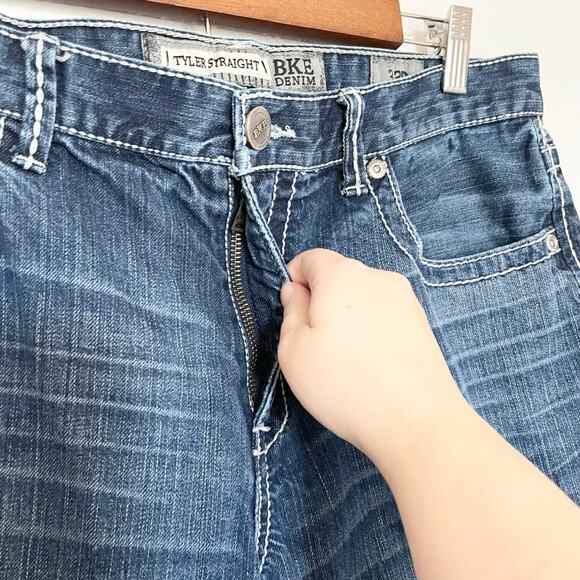 BKE Demin Tyler Straight Thick Stitch Jeans Men's Size 33R - Picture 6 of 15